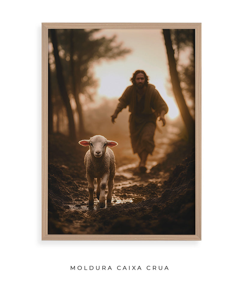Quadro "A Ovelha Perdida" – Jesus Vai ao Teu Encontro 🐑  | Decore Paz