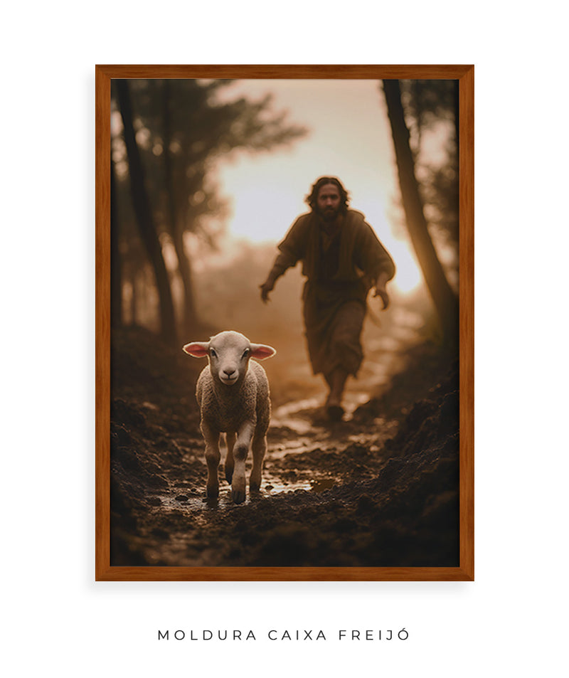 Quadro "A Ovelha Perdida" – Jesus Vai ao Teu Encontro 🐑  | Decore Paz