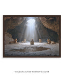 Quadro Cristão: Daniel na Cova dos Leões | Daniel 6:22 – Deus Fechou a Boca dos Leões | Arte Bíblica 4K Decore PAZ 🦁🙏
