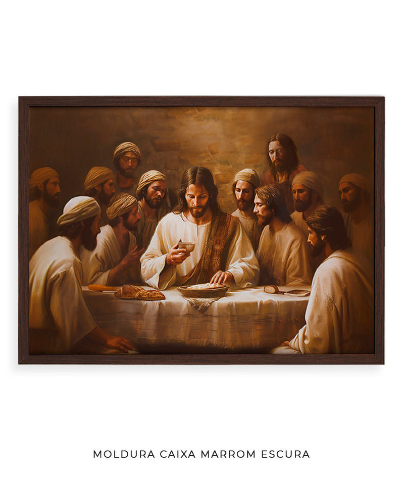 Jesus e os Apóstolos Reunidos – A Última Ceia | Quadro Decorativo alta resolução 4K 🍞🍷