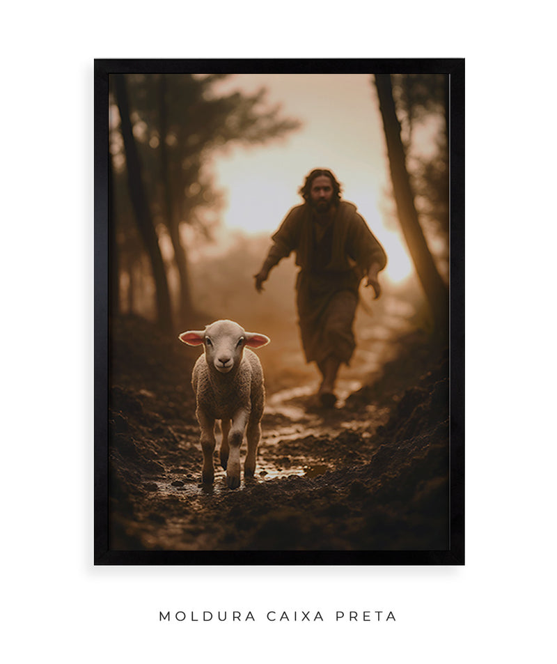 Quadro "A Ovelha Perdida" – Jesus Vai ao Teu Encontro 🐑  | Decore Paz