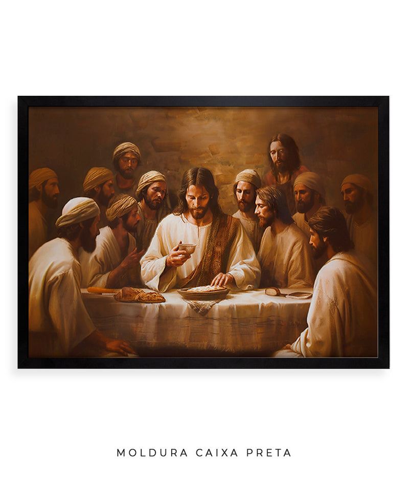 Jesus e os Apóstolos Reunidos – A Última Ceia | Quadro Decorativo alta resolução 4K 🍞🍷