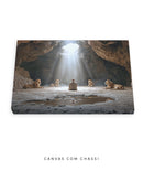 Quadro Cristão: Daniel na Cova dos Leões | Daniel 6:22 – Deus Fechou a Boca dos Leões | Arte Bíblica 4K Decore PAZ 🦁🙏