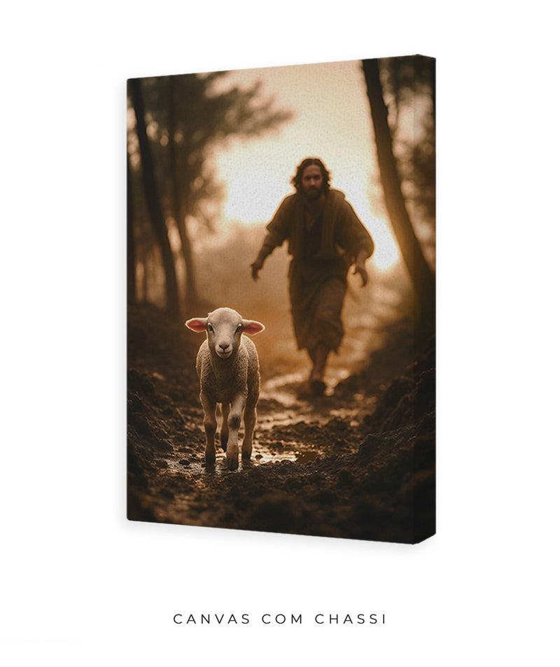 Quadro "A Ovelha Perdida" – Jesus Vai ao Teu Encontro 🐑  | Decore Paz