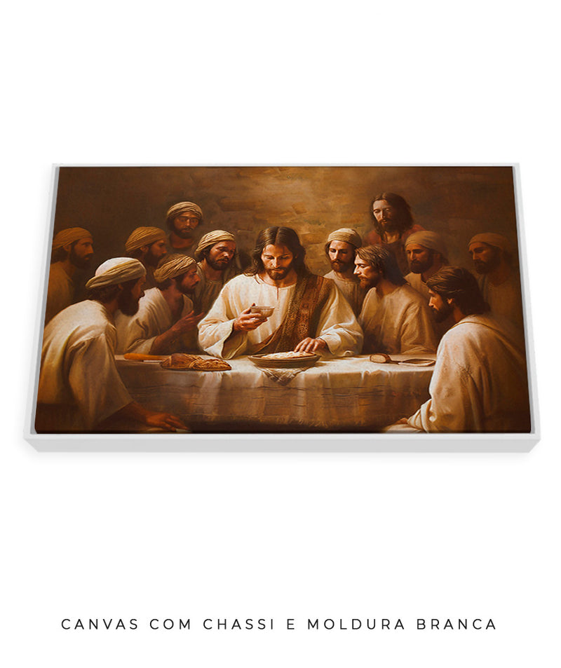 Jesus e os Apóstolos Reunidos – A Última Ceia | Quadro Decorativo alta resolução 4K 🍞🍷