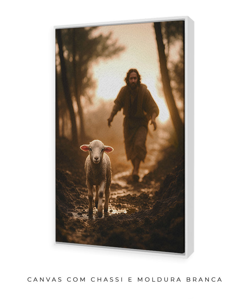 Quadro "A Ovelha Perdida" – Jesus Vai ao Teu Encontro 🐑  | Decore Paz