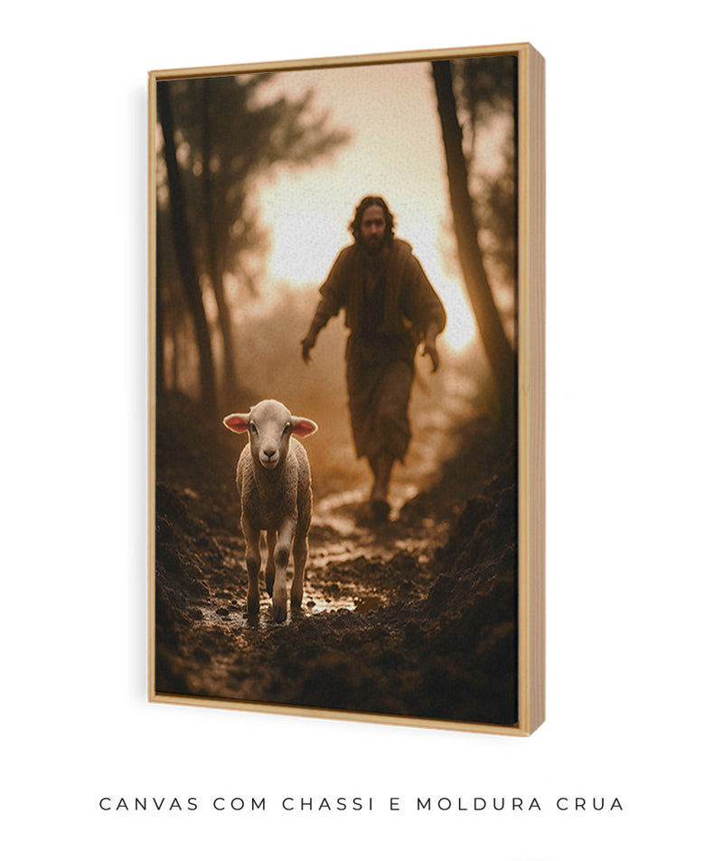 Quadro "A Ovelha Perdida" – Jesus Vai ao Teu Encontro 🐑  | Decore Paz