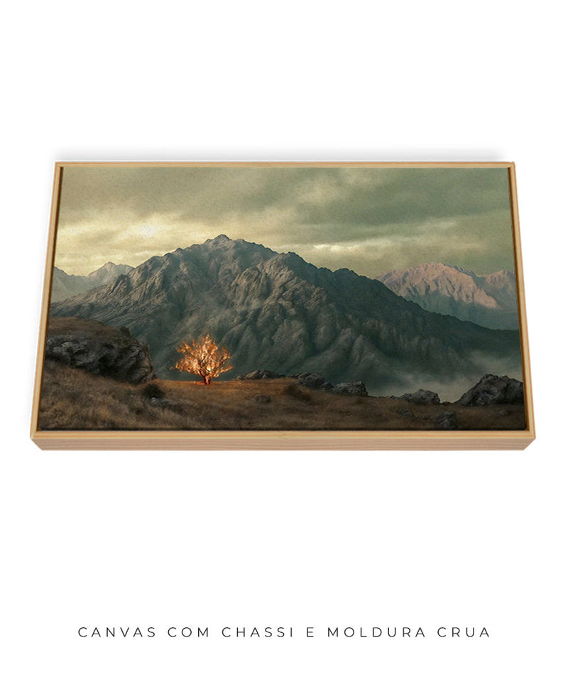 Quadro Decorativo 4K : Sarça Ardente - encontro de Deus com Moisés | Arte Cristã, máxima resolução 🔥⛰️