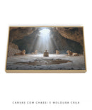 Quadro Cristão: Daniel na Cova dos Leões | Daniel 6:22 – Deus Fechou a Boca dos Leões | Arte Bíblica 4K Decore PAZ 🦁🙏