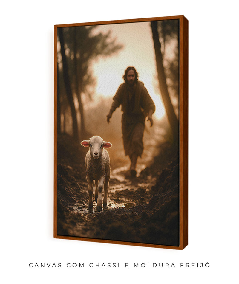 Quadro "A Ovelha Perdida" – Jesus Vai ao Teu Encontro 🐑  | Decore Paz