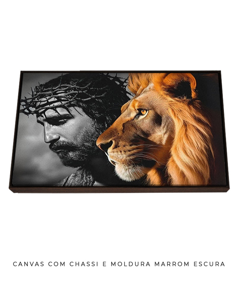 Jesus e o Leão de Judá: Quadro Decorativo | Arte Cristã em Alta Resolução 4K ✝🦁