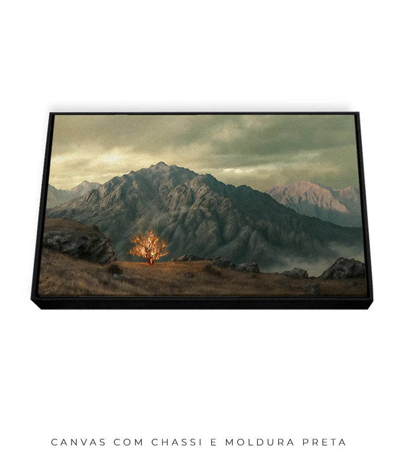 Quadro Decorativo 4K : Sarça Ardente - encontro de Deus com Moisés | Arte Cristã, máxima resolução 🔥⛰️