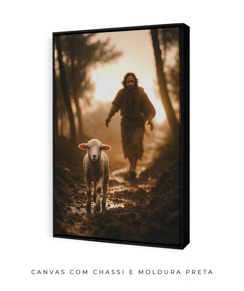 Quadro "A Ovelha Perdida" – Jesus Vai ao Teu Encontro 🐑  | Decore Paz