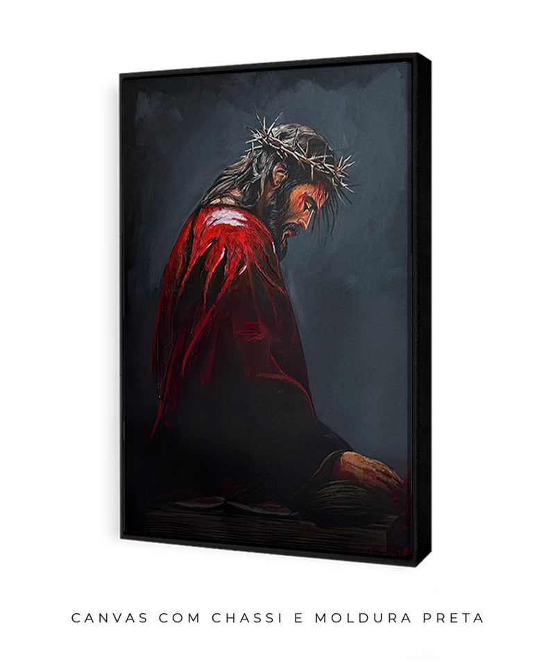 Príncipe Jesus com Capa Vermelha | Quadro decorativo Cristão 4K 🙌🏻👑🖼️