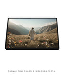 Quadro Cristão: Jesus no campo de Flores | Alta resolução 4K Mateus 🙏🌼 - 6:28-30 e 1 Pedro 1:24