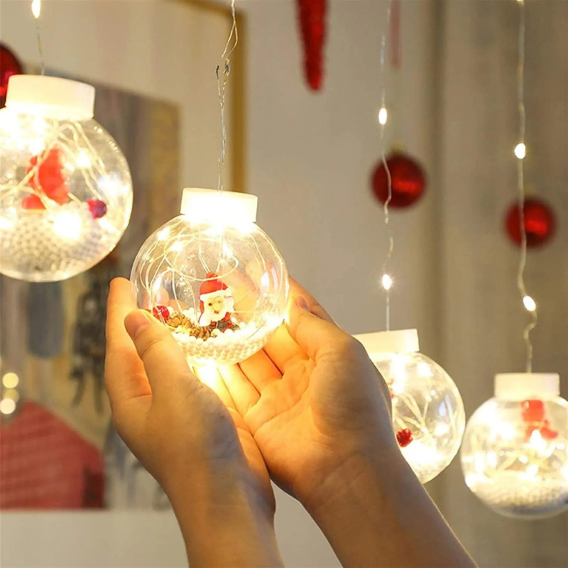 Varal de Luzes Decorativas Natal com 10 Bolinhas | Canto Decor Canto Decor