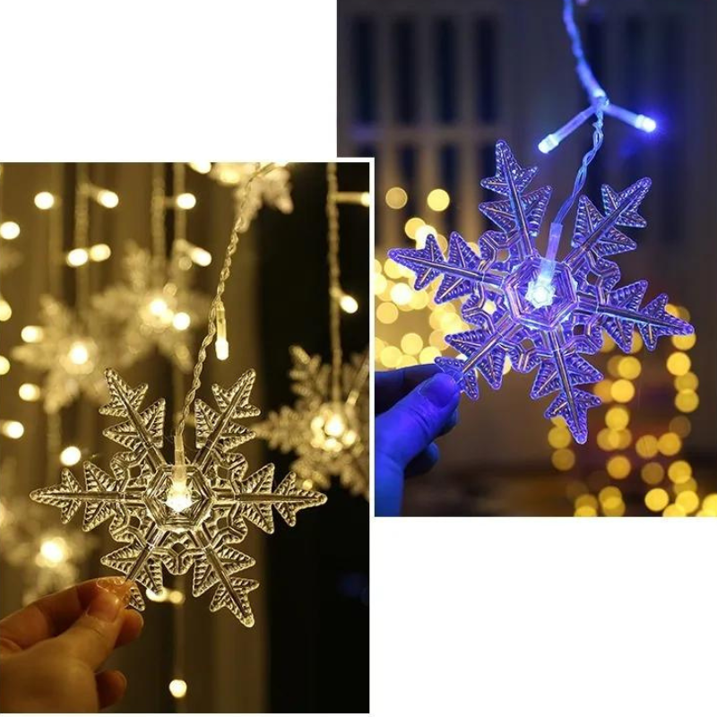 Varal de Luzes LED Flocos de Neve Natalino | Canto Decor Canto Decor