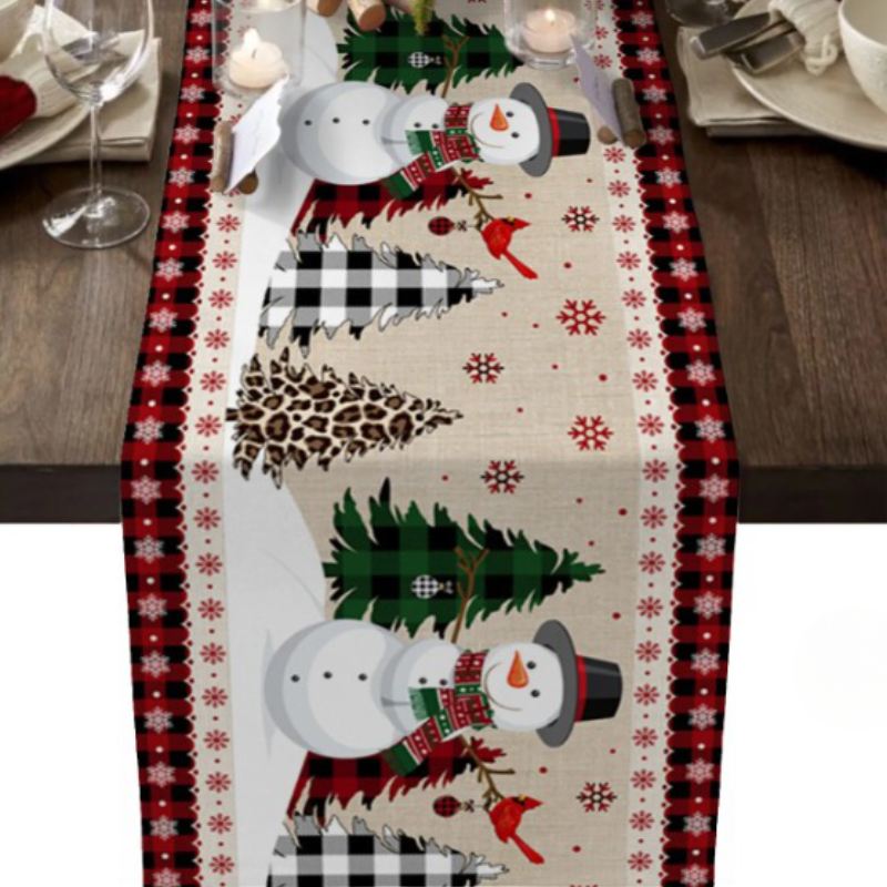 Caminho de Mesa Natalino  100% Algodão | Vermelho e Branco Canto Decor