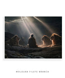 Quadro Bíblico: Daniel na Cova dos Leões | Daniel 6:22 – Deus Fechou a Boca dos Leões | 4K Decore PAZ 🦁🙏