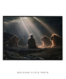 Quadro Bíblico: Daniel na Cova dos Leões | Daniel 6:22 – Deus Fechou a Boca dos Leões | 4K Decore PAZ 🦁🙏