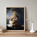 Quadro Decorativo Cristão: Tempestade no Mar da Galiléia Decore Paz