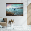 jesus sobre o mar e a aurora boreal