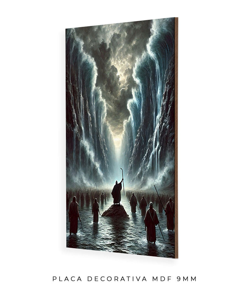 Moisés e o milagre da divisão do mar Vermelho 🙏🏼🌊 : Quadro autoria Decore PAZ. Decore Paz