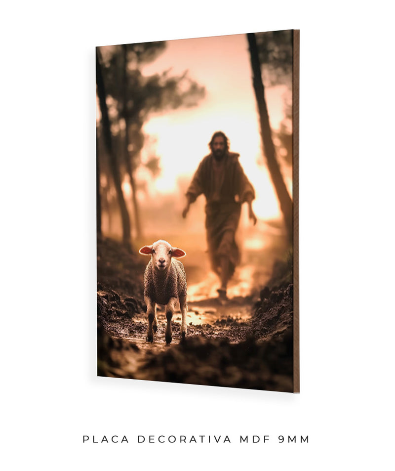 Quadro "A Ovelha Perdida" – Jesus Vai ao Teu Encontro 🐑  | Decore Paz