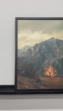 Quadro Decorativo 4K : Sarça Ardente - Moisés e o poder de Deus em fogo | Arte Cristã, máxima resolução 🔥⛰️