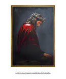 quaadro decorativo de cristo moldura dourada 