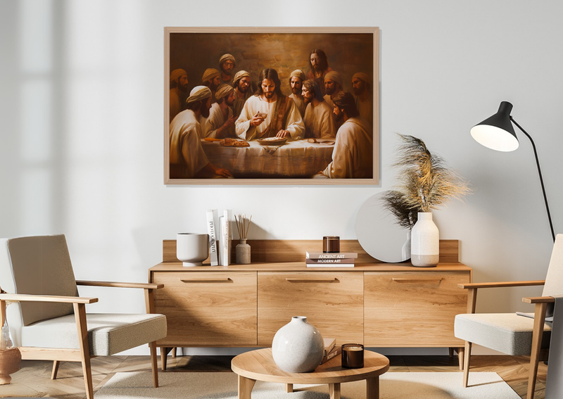 quadro de jesus e os discipulos na ultima ceia decore paz