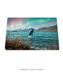 quadro jesus sobre o mar e a aurora boreal