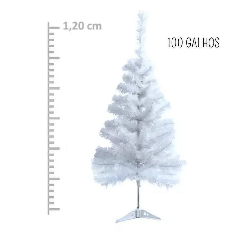 Árvore de Natal BRANCA |  1,2Metros 100 Galhos - base inclusa Canto Decor